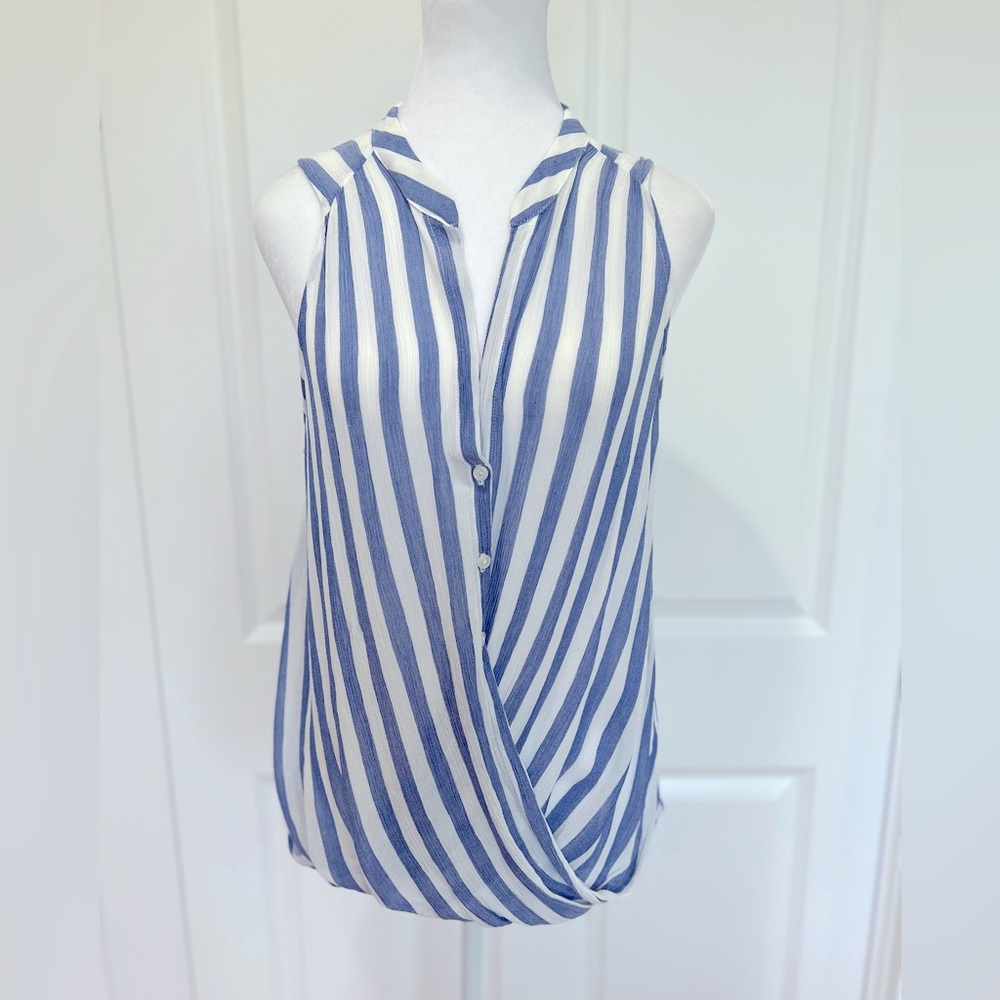 Lush. Blue striped top
